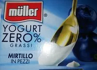 Mängden socker i Yogurt zero% grassi mirtillo in pezzi