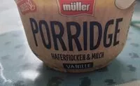Mängden socker i Porridge Haferflocken +Milch Vanille