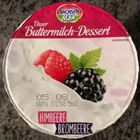 Mängden socker i Buttermilch Dessert Himbeere-Brombeere