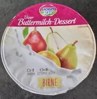 Mängden socker i Buttermilch-Dessert Birne