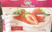 Mängden socker i Unsere minis jogurt Erdbeer
