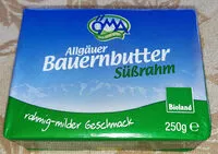 Mängden socker i Allgäuer Bauernbutter