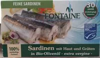 Mängden socker i Sardinen mit Haut und Gräten in Bio-Olivenöl