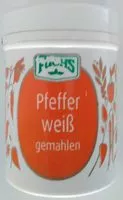 Mängden socker i Pfeffer weiß gemahlen