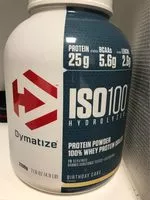 Mängden socker i Dymatize Iso 100 Birthday Cake, Birthday Cake