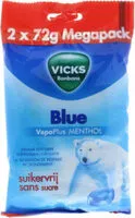 Mängden socker i Vicks Blue Menthol Suikervrij Pack
