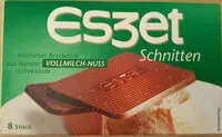 Mängden socker i Eszet Schnitten Vollmilch-nuss