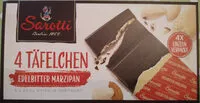 Mängden socker i 4 Täfelchen Edelbitter Marzipan