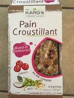 Mängden socker i Pain Croustillant Muesli et Cranberries
