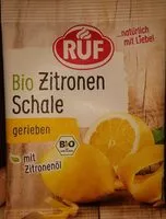 Mängden socker i Bio Zitronenschale gerieben