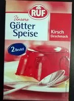 Mängden socker i Götterspeise Kirsche