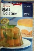 Mängden socker i Süßes Blattgelatine, weiß