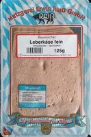 Mängden socker i Bayerischer Leberkäse fein