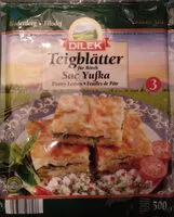 Mängden socker i Teigblätter für Börek