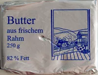 Mängden socker i Butter aus frischem Rahm