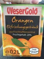 Mängden socker i WeserGold Orangen Erfrischungsgetränk