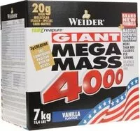 Mängden socker i Weider Mega Mass 4000 Vanille 7 KG
