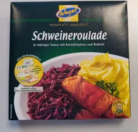 Mängden socker i Schweineroulade in würziger Sauce m. Kartoffelpüree u. Rotkohl