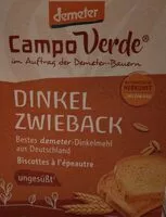 Mängden socker i Campo verde Dinkel Zwieback