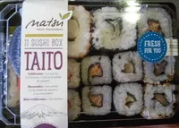 Mängden socker i 11 Sushi box - Taito