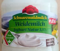 Mängden socker i Weidemilch Joghurt Natur 3,5% Fett