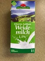 Mängden socker i fettarme, haltbare Weidemilch, H-Milch 1,5%