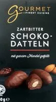 Mängden socker i Schokodatteln mit ganzer Mandel gefüllt - Zartbitter