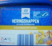 Mängden socker i Heringshappen in Currysauce mit Früchten