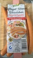 Mängden socker i Geflügel Wiener Würstchen