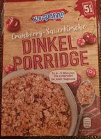 Mängden socker i Dinkel Porridge Cranberry-Sauerkirsche