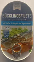 Mängden socker i Bücklingsfilets mit Pfeffer, in Aufguss und eigenem Saft