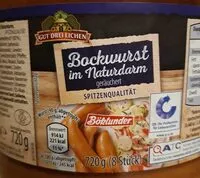 Mängden socker i Bockwurst in Naturdarm