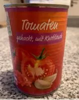 Mängden socker i Tomaten gehackt mit Knoblauch
