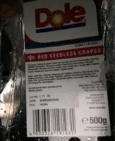 Mängden socker i Dole Red Seetless Grapes