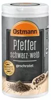 Mängden socker i Pfeffer schwarz-weiß geschrotet