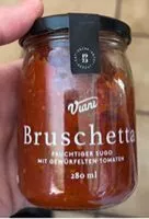 Mängden socker i Bruschetta (fruchtiger Sugo mit gewürfelten Tomaten)