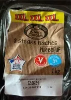 Mängden socker i 8 steaks hachés pur boeuf