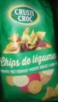 Mängden socker i Chips de panais, patates douces, betteraves rouges et carottes au sel de mer