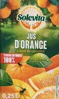 Mängden socker i Jus d'orange à base de concentré
