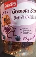 Mängden socker i Granola bites / myrtilles