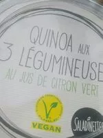 Mängden socker i Quinoa aux 3 légumineuses