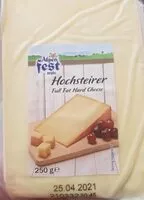 Mängden socker i Hochsteirer full fat hard cheese