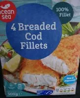 Mängden socker i Breaded cod fillets