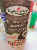 Mängden socker i Българско кисело мляко 3.6%