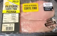 Mängden socker i Pechuga de pollo fileteada corte fino