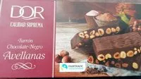 Mängden socker i Turrón chocolate negro avellanas