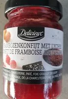 Mängden socker i Confit de framboise avec lycher