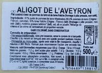 Mängden socker i Alligot de l’Aveyron