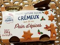 Mängden socker i Yaourt nature sucré crémeux sur lit au pain d'épices