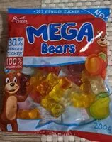 Mängden socker i Mega Bears 30% weniger Zucker